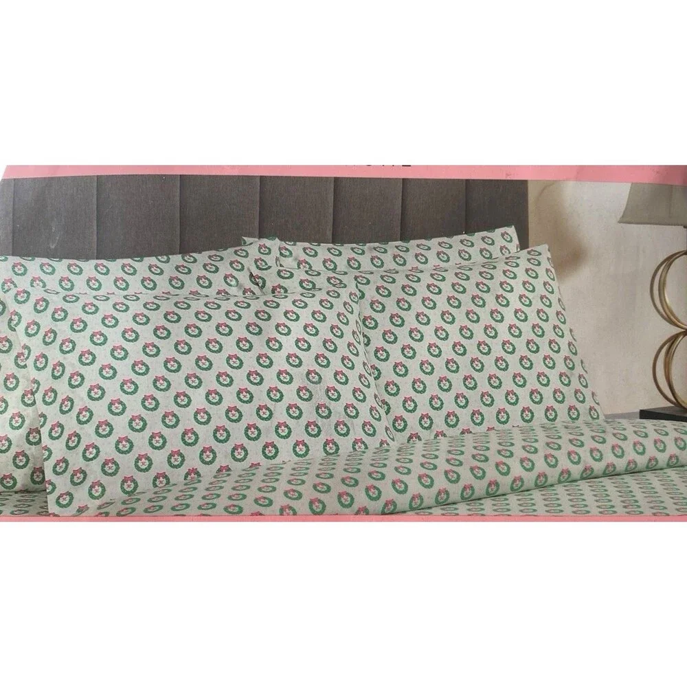 Juicy Couture QUEEN Sheet Set Christmas Wreaths 6-Piece Holiday Bedding
